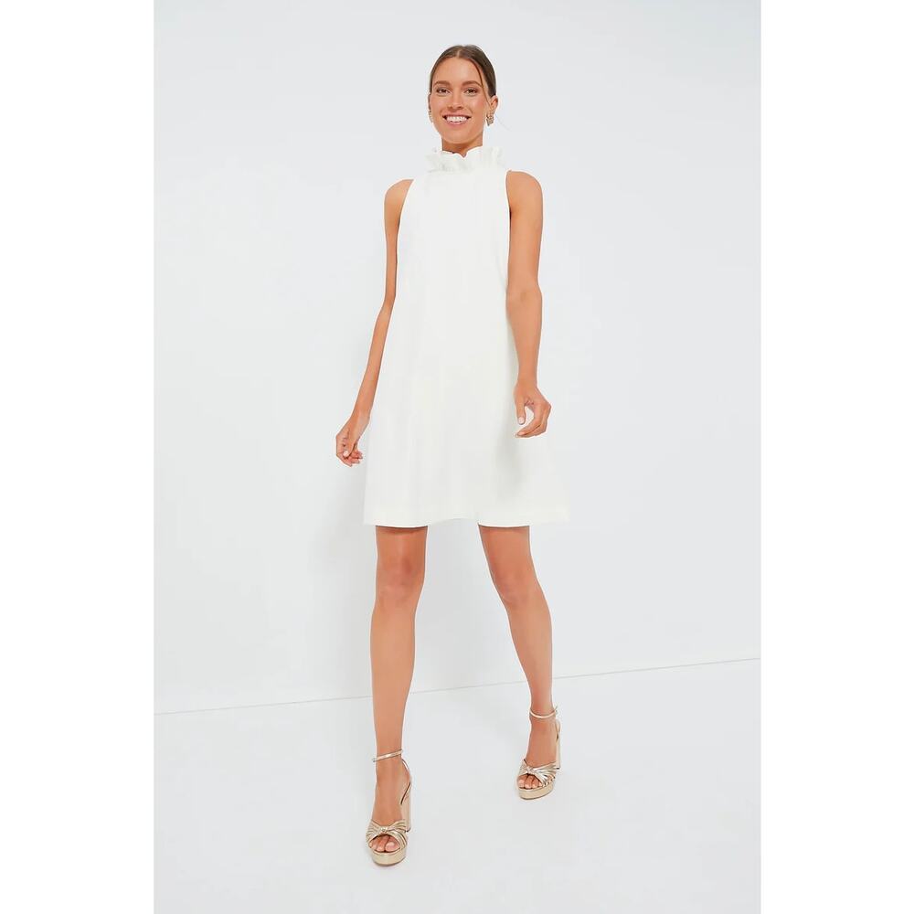 Tuckernuck White Ruffle-Neck Midi Dress - Picture 2 of 9